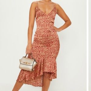 Pretty Little Thing Red Leopard Dress